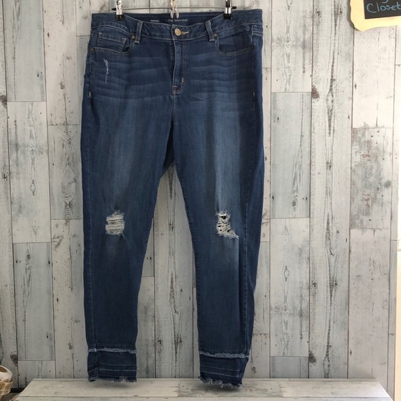 Lane Bryant Double Released Fringe Hem Distressed Skinny Jeans 18R - Picture 1 of 13